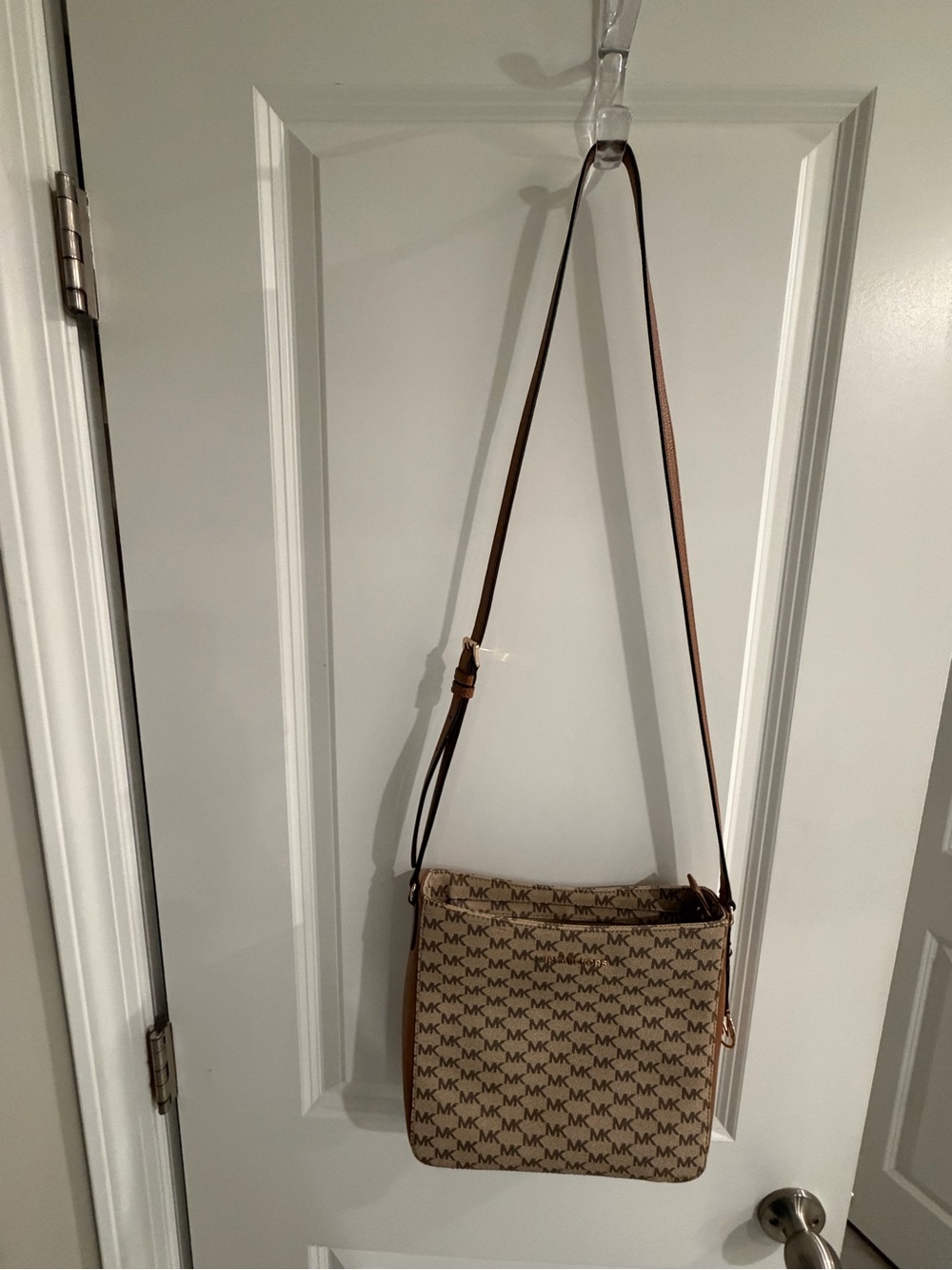 Michael Kors Tan/Brown MK Logo Crossbody Bag